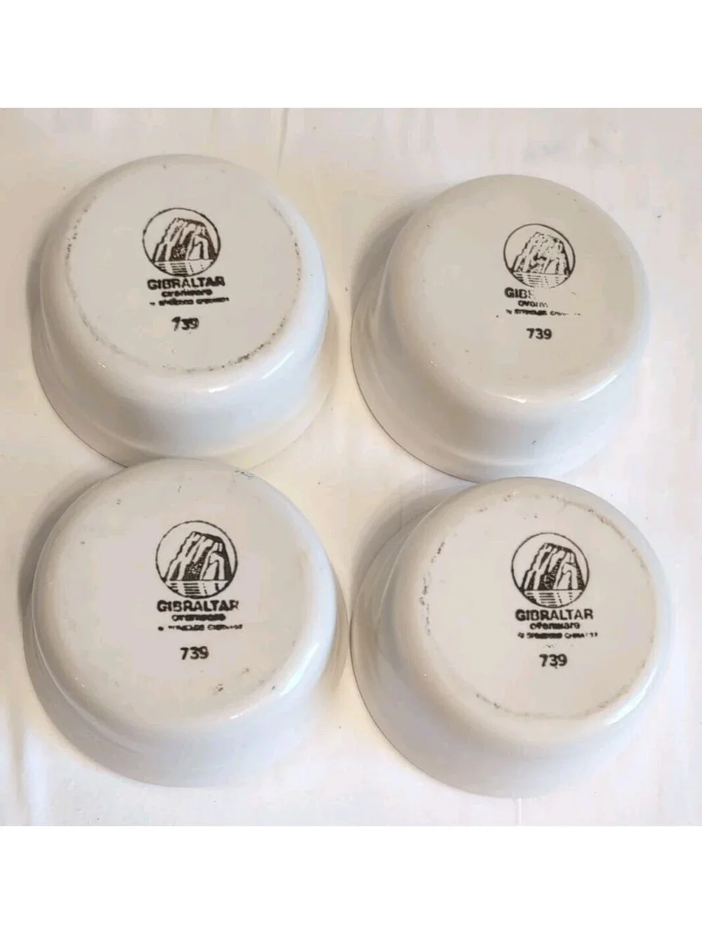 Vintage Ramekins| Don Gibraltar|  Oven Proof| Beige| Creme Brulee| Set of 4